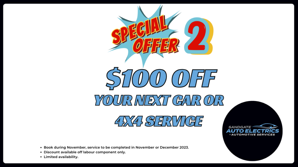 November Special 100 off your next car or 4x4 service