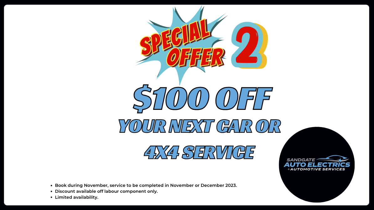 November Special 100 off your next car or 4x4 service