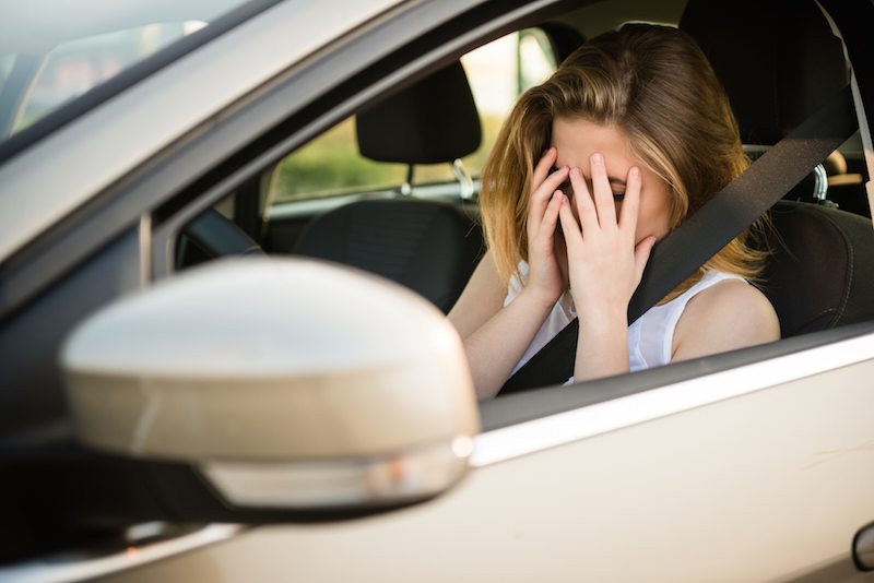 Woman upset whitecar