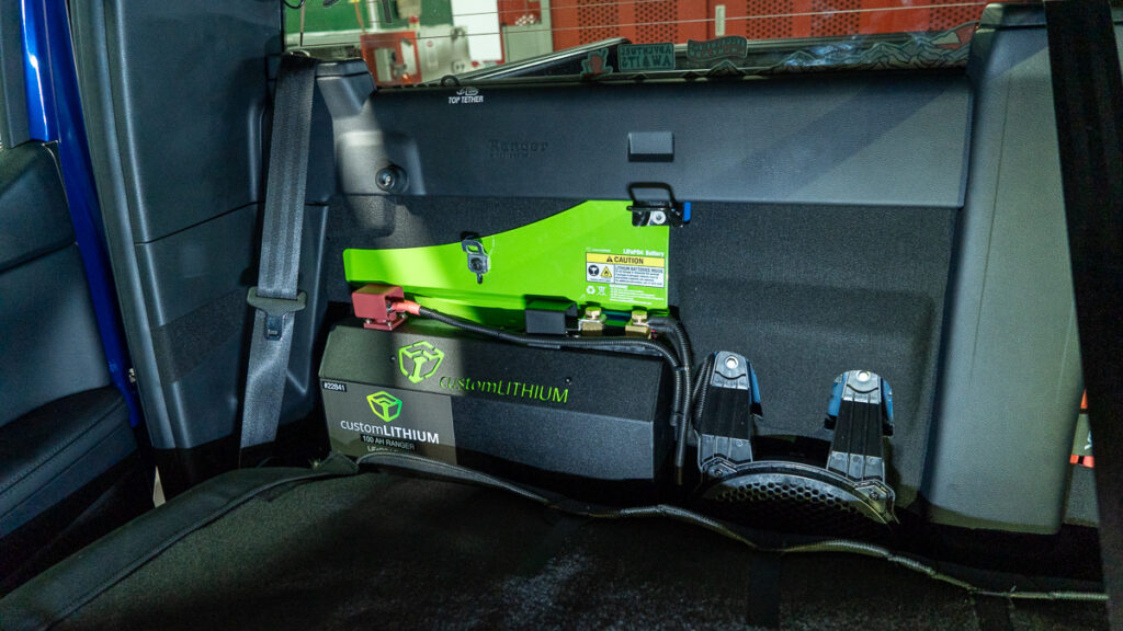 Custom Lithium 100ah behind seat with Shunt