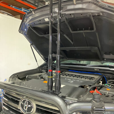 UHF Radio antennas on a Toyota Landcruiser 4WD